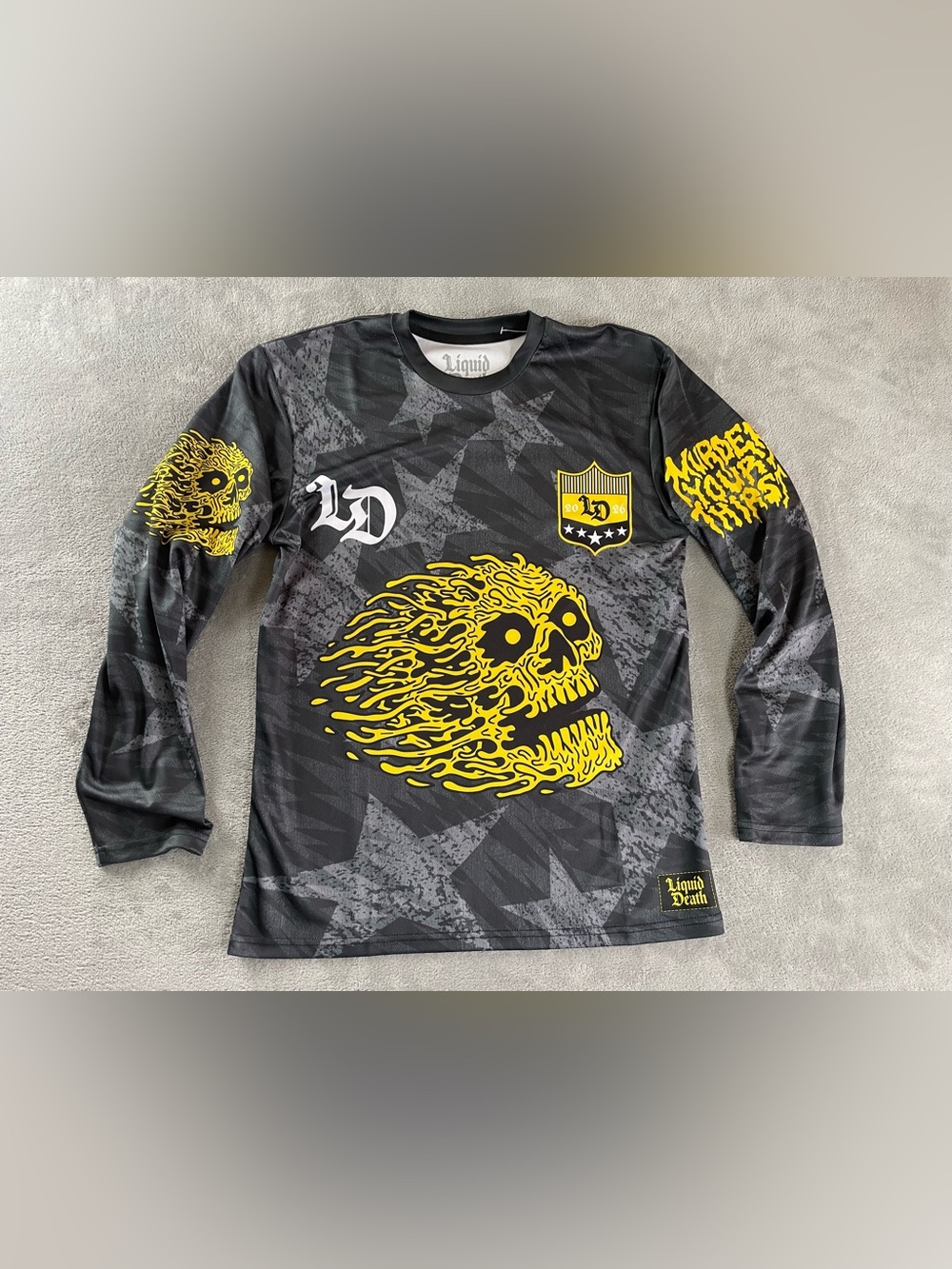 LIQUID DEATH Jersey T Moto Sport Racing X Games Men Medium Performance Shirt NEW